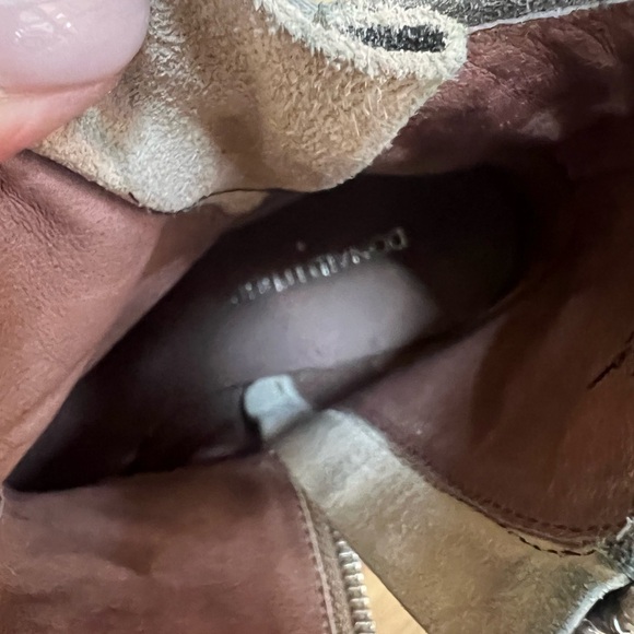 DONALD J PLINER Delta Moto Gold sparkle   Distressed Ankle Boots - Size 7 - Picture 6 of 13